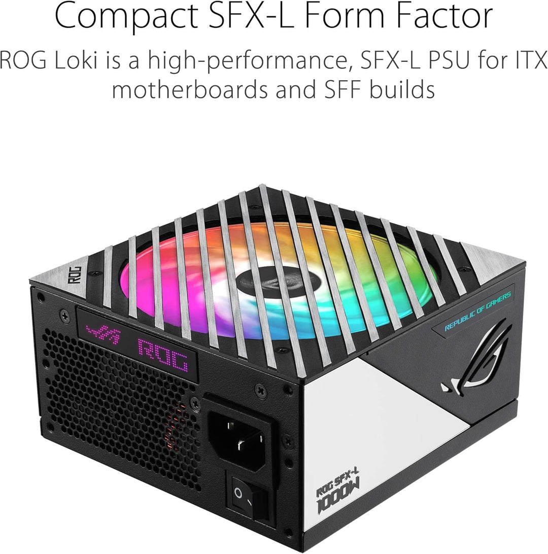 ASUS ROG Loki SFX-L 1000W Platinum (Vollmodulares Netzteil, 80+ Platinum, 120mm PWM ARGB Lüfter, Aur
