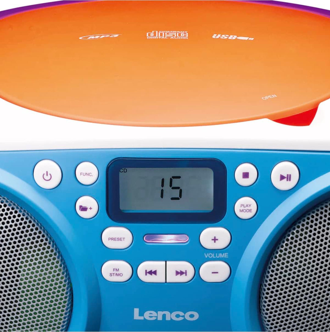 Lenco SCD-41 - CD-Player für Kinder - CD-Radio - Stereoanlage - Boombox - UKW Radiotuner - USB Ansch