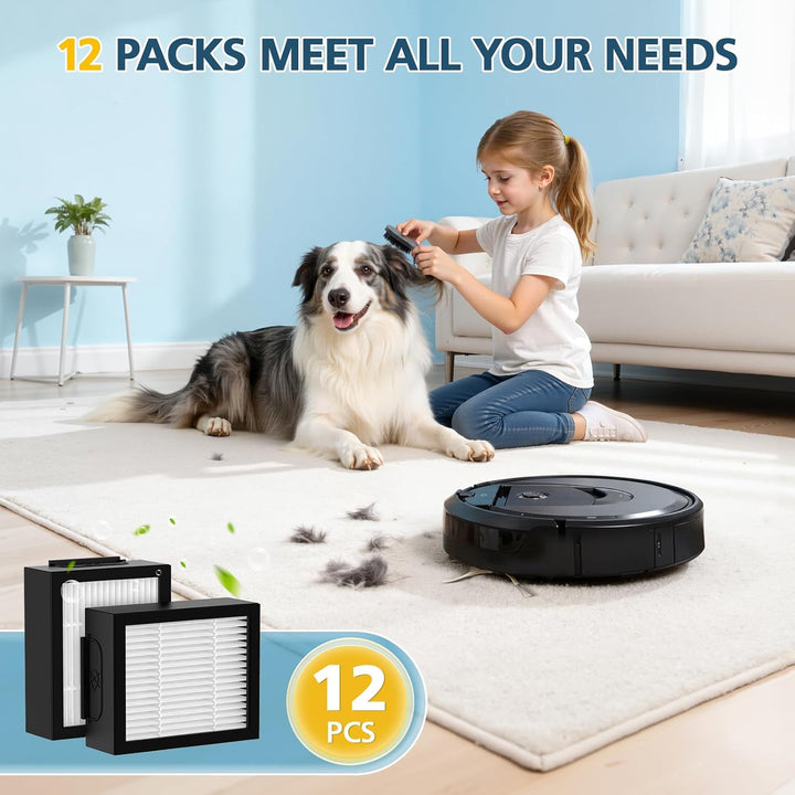 12pcs Ersatzfilter für iRobot Roomba e, i und j Serie i7 i7+ j7 j7+/Plus i3 i3+ i4 i4+ i6 i6+ i8 i8+
