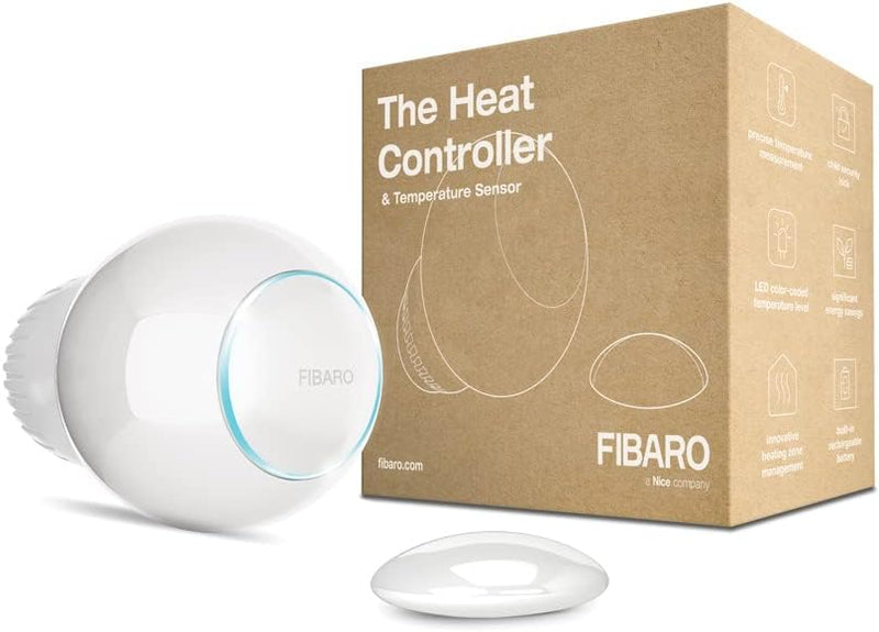 FIBARO The Heat Controller Starter Pack / Z-Wave Plus Heizungsthermostat, Wärmeregler mit Temperatur