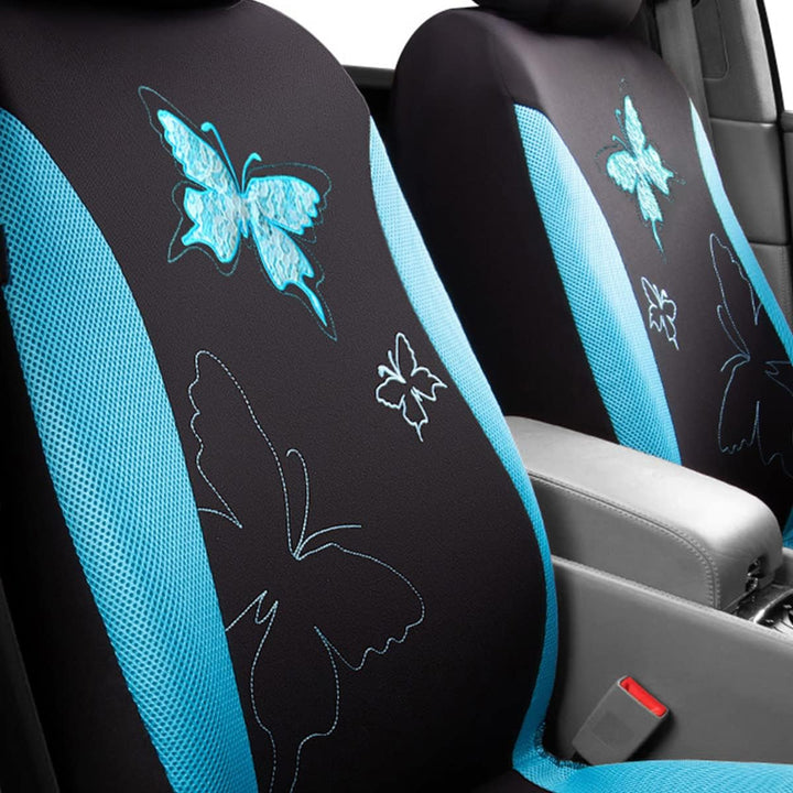 Flying Banner Maschen Schmetterling Universal für Auto Sitzbezüge Seitenairbags Kompatibel (Minzblau