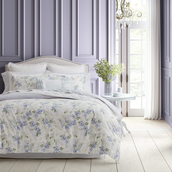 Laura Ashley - King-Size-Bettbezug-Set, Plüsch-Samt-Bettwäsche-Set, Designer-Heimdekoration (Glyzini