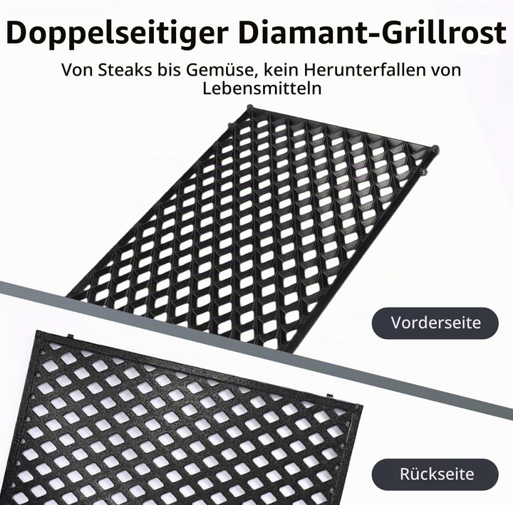 QuliMetal 44,5cm Wendbares Grillrost für Weber Spirit 300 | Gusseisen, Wendbar. Passend für Spirit 3