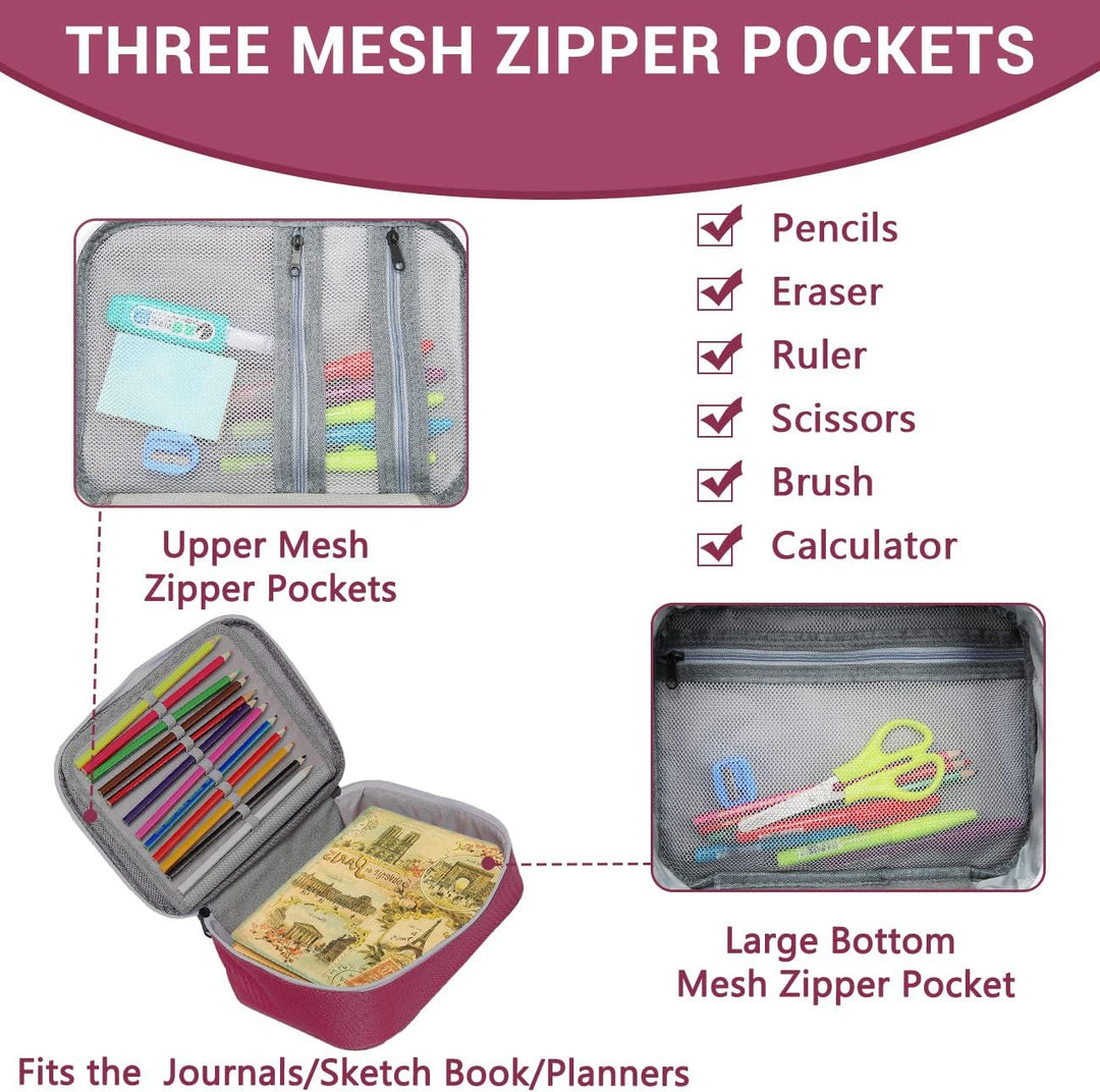 VASCHY Grosse Federmäppchen, Multi Fächer Mäppchen Organizer 72 Stück Etui Schule Federmappe Federta