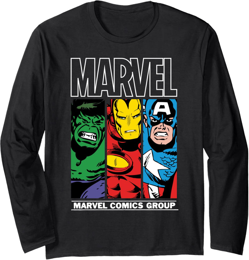 Marvel Heroes Hulk, Iron Man, Captain America Langarmshirt