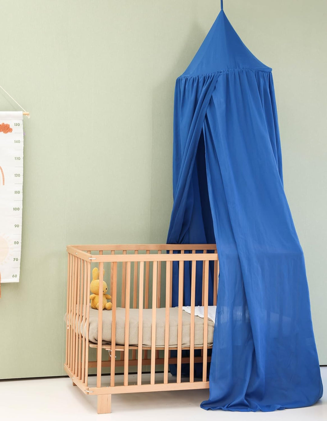 Blauer Baldachin für Kinderzimmer | Hängender Betthimmel für Babybett | Moskitonetz für Stubenwagen