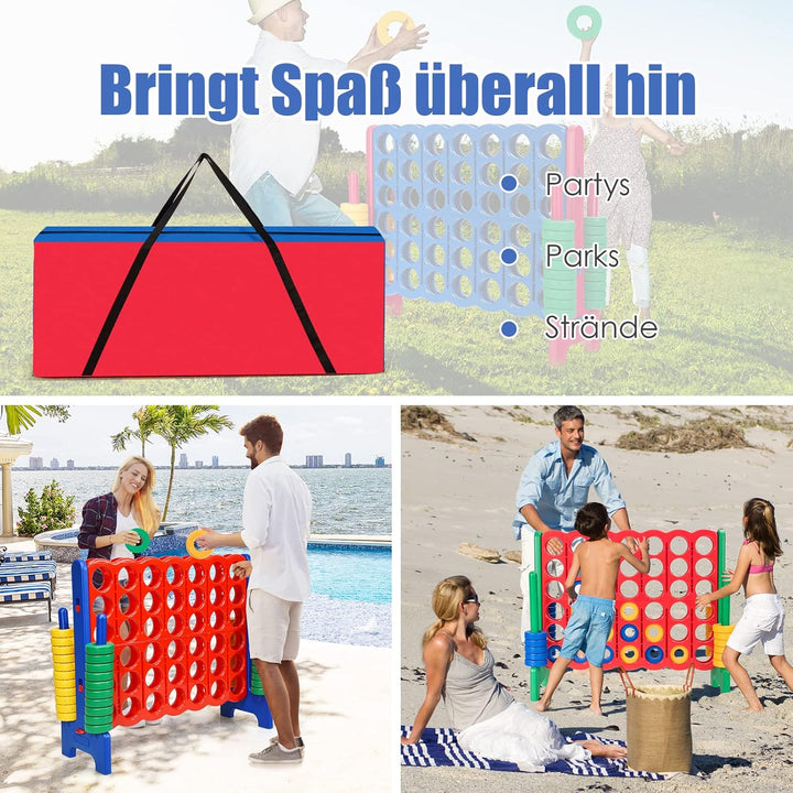 COSTWAY 4 gewinnen Spielaufbewahrungstasche, Tragetasche für Jumbo 4 Gewinnspiel-Tragetasche mit erg