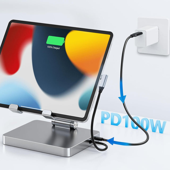 iPad Pro USB C Hub Ständer, 10 in 1 Adapter für iPad Pro M4 M2 M1 iPad Air Dockingstation 4K 60 Hz H