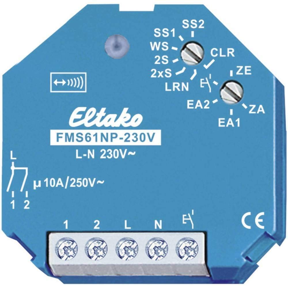 Eltako Funkakto 30200330 FMS61NP-230V Funk Schaltaktor Stromstoss-Schalter 1-Kanal Unterputz Schaltl