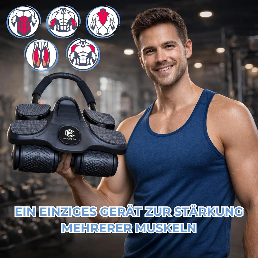 Bauchtrainer für zuhause. Gerät zum Muskelaufbau Mann Frau. Bauchmuskelroller &amp; Sport Haus. Bauchmus