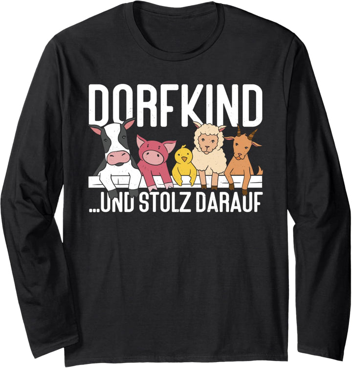 Dorfkind ...Und Stolz Darauf | Lustiges Landwirt Kinder Langarmshirt