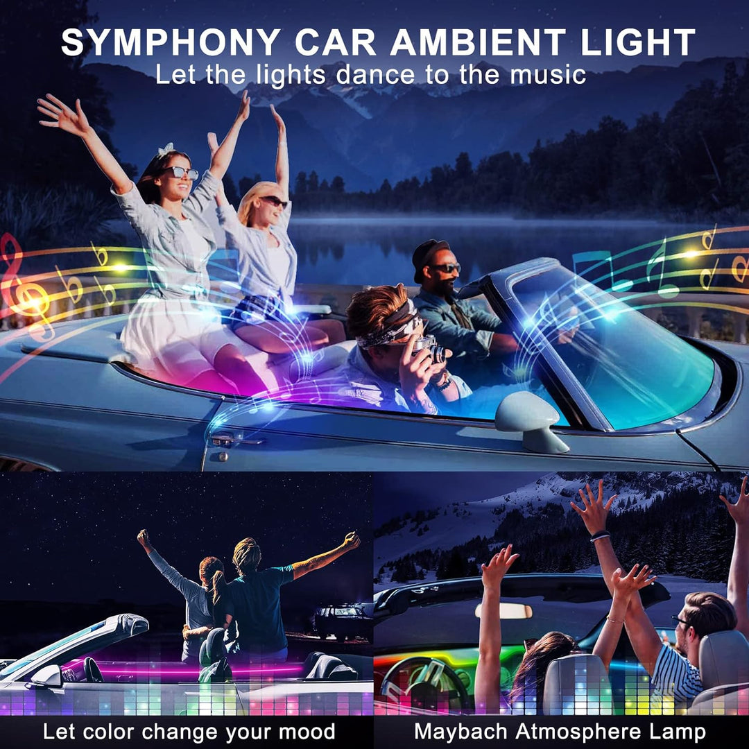 Dreamcolor Acrylic Interior Car LED Strip Light with Wireless APP, RGB 14 in 1 with 175 inches 593 L