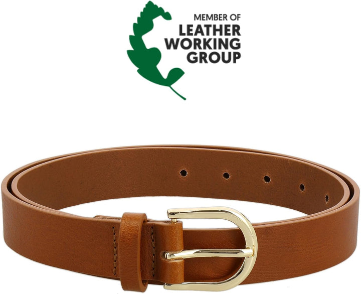 FASHIONGEN - Damengürtel aus pflanzlich gegerbtem Vollnarbenleder, 3 cm breiter ledergürtel, Damengü