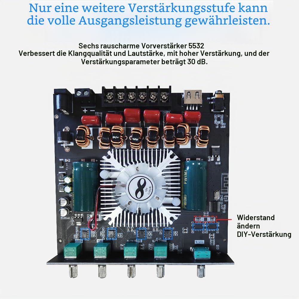 ZK AS21 Audio Verstärkerplatine DC16~38 V 2.1Channel Digitalverstärker Modul mit TPA3255 Chip 220W ~