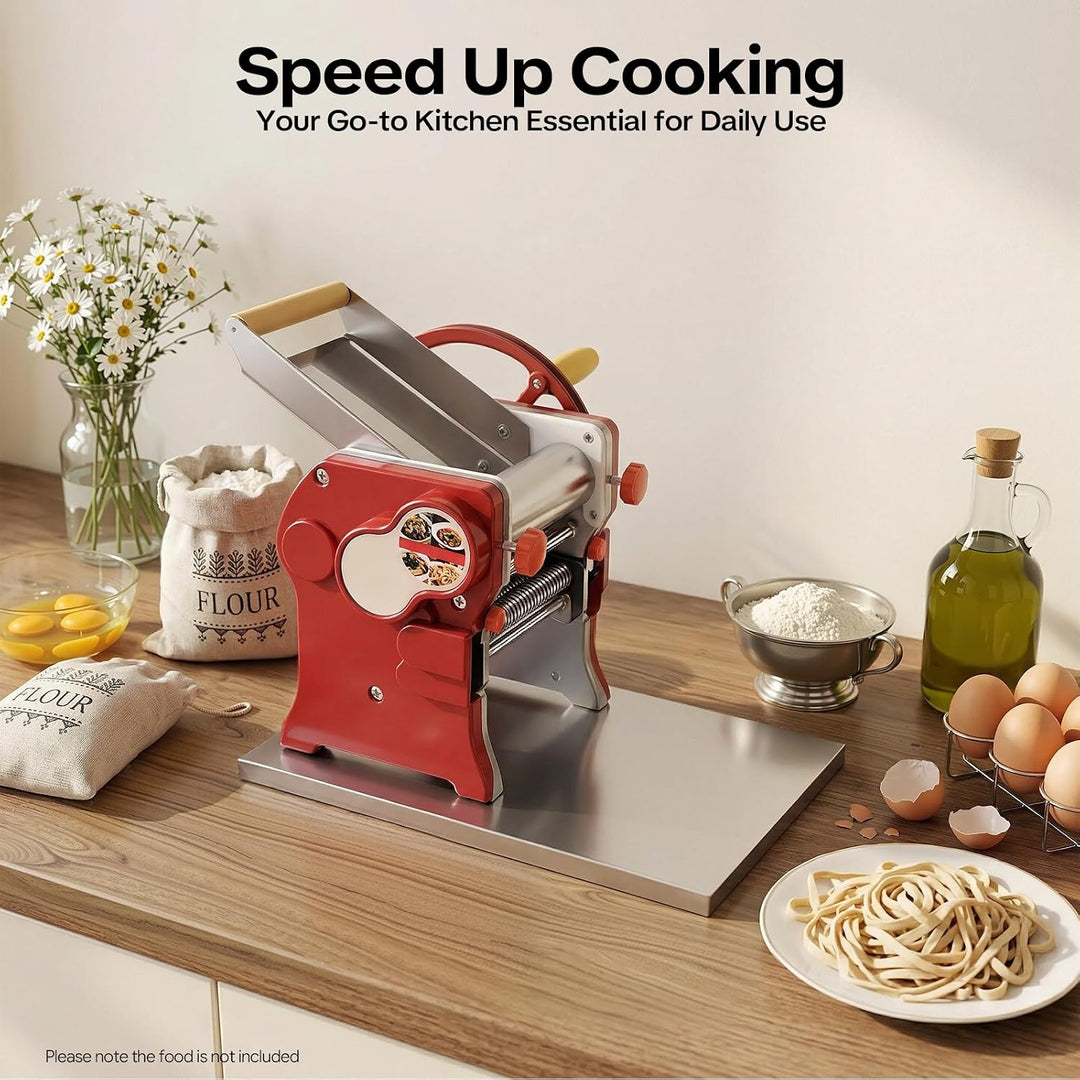 Manuelle Nudelmaschine, Edelstahl Pastamaschine Pasta Maker Maschine für 0.5-5mm Nudeldicke, Nudelsc