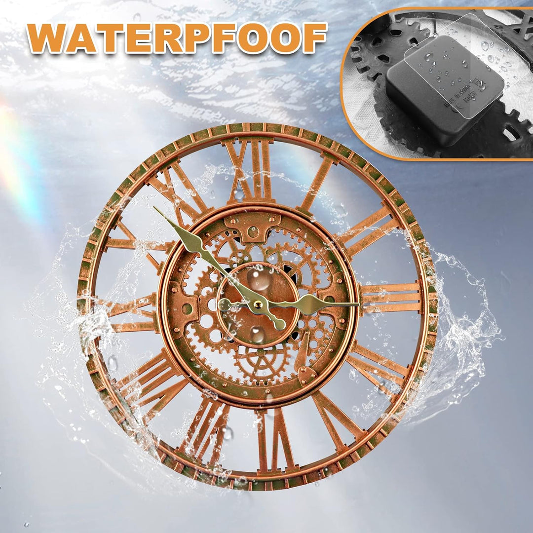 Taodyans Outdoor Wanduhr 30 cm Vintage Garten Wanduhr Wasserdicht Retro Aussenbereich Wanduhr Küche