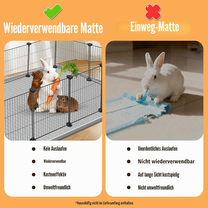 Weiche Silikon-Hasen-Bodenmatte für Kaninchenkäfige,40"x28" waschbar und wiederverwendbar Trainingsm
