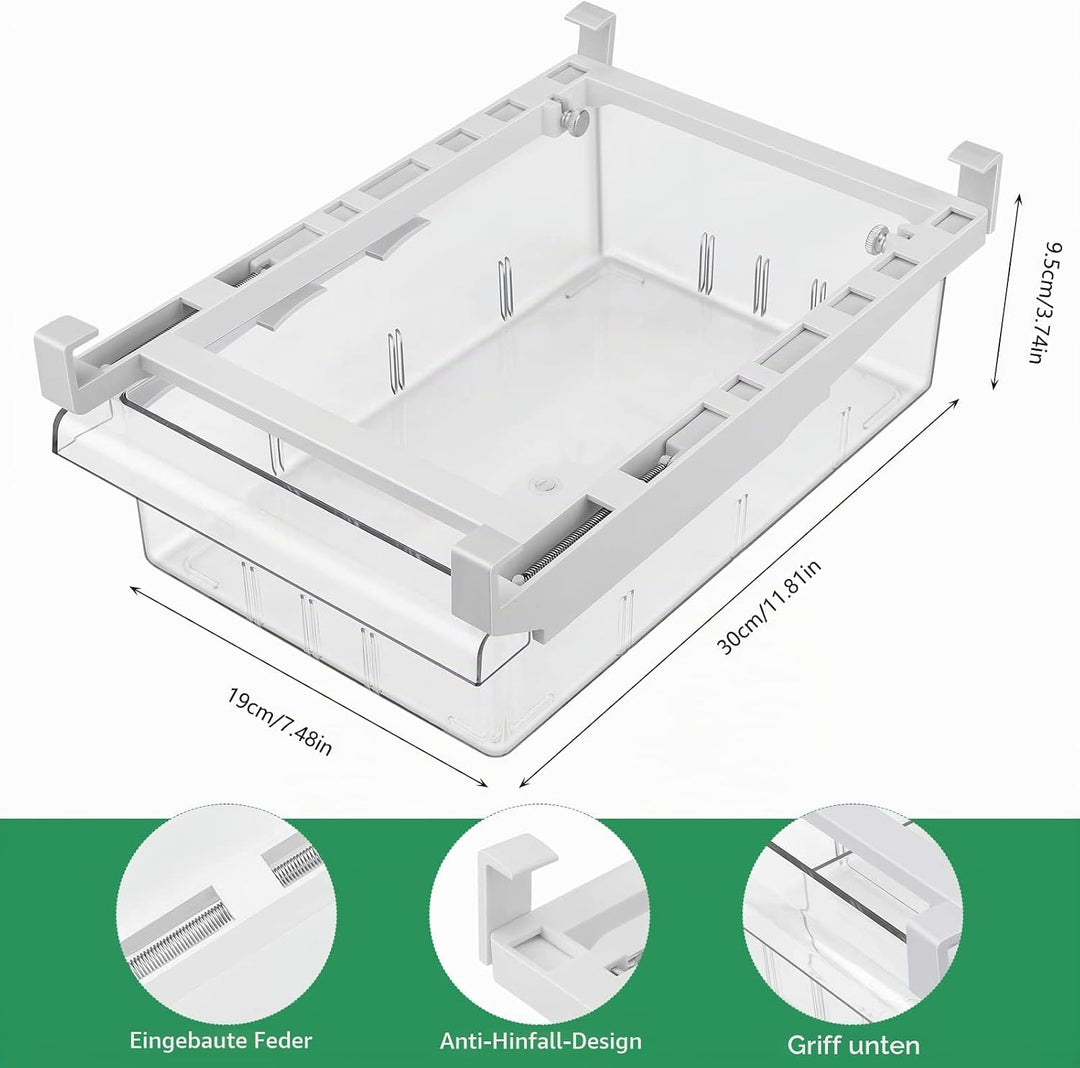 Fridge Organiser Transparent Partition Layer Organiser Adjustable Storage Shelf Clamp Drawer Organis