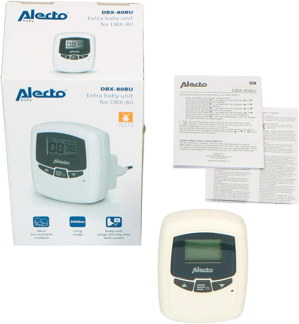 Alecto DBX-80BU - Zusätzliches Babyeinheit für DBX-80 - Weiss/Anthrazit