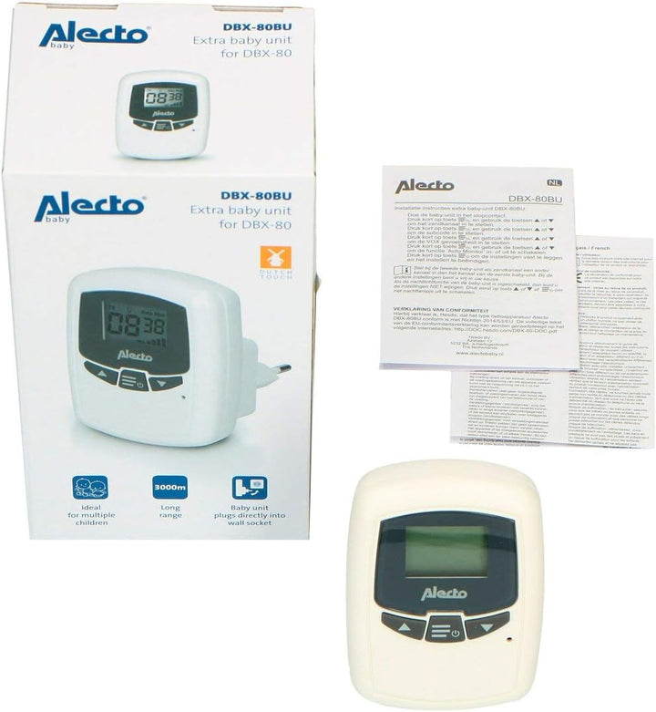 Alecto DBX-80BU - Zusätzliches Babyeinheit für DBX-80 - Weiss/Anthrazit