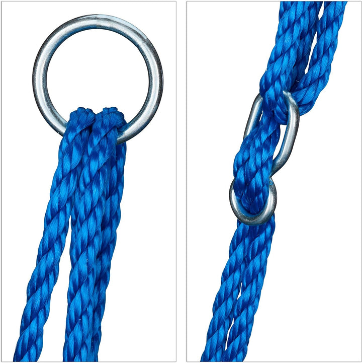 Relaxdays Unisex – Erwachsene, blau Nestschaukel, rund, für Kinder & Erwachsene, verstellbar, Ø 90 c
