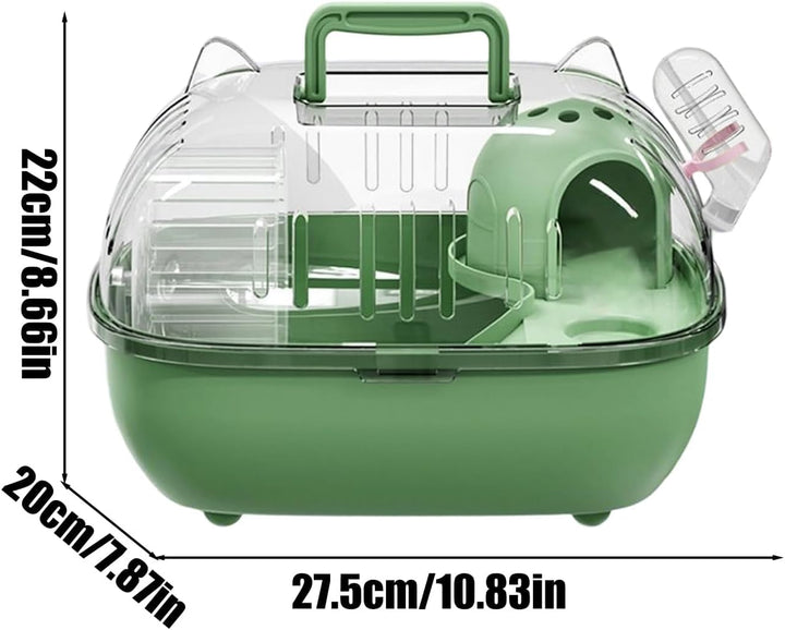Reise-Hamsterkäfig, tragbare Hamster-Tragetasche, kleine Haustier-Reisetasche mit transparenter Ober
