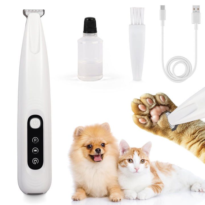 ALL FOR PAWS Pfotentrimmer für Hunde mit LED-Licht – 18mm Hunde Haarschneidemaschine, 35dB Leiser Hu