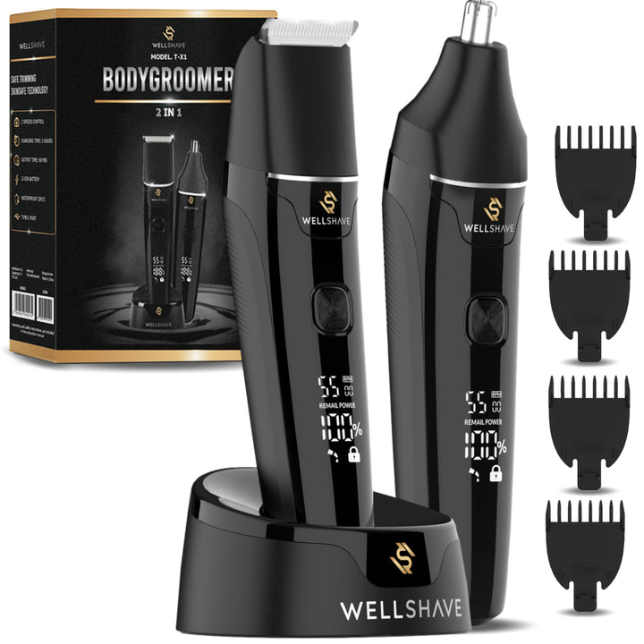 2-in-1 Körperrasierer Herren - Multi-Trimmer für Körper & Bart - Intimrasierer - Body Trimmer Männer