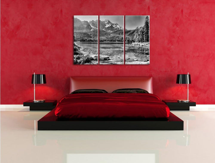 Pixxprint Landschaft Sonne Pflanzen als Leinwandbild/Grösse: 3 Teilig (120x80) cm/Wandbild/Kunstdruc