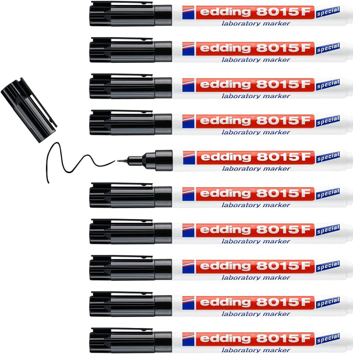 edding 8015 F Labormarkierer - schwarz - 1 Stift - Rundspitze 0,75 mm - ideal für extra feine Beschr