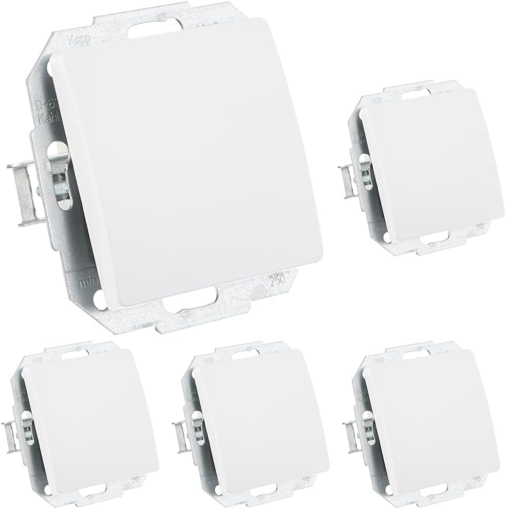 Kopp 650602089 Paris Universalschalter, arktis, Weiss (Packung mit 5) 1 Stück (Packung mit 5) arktis