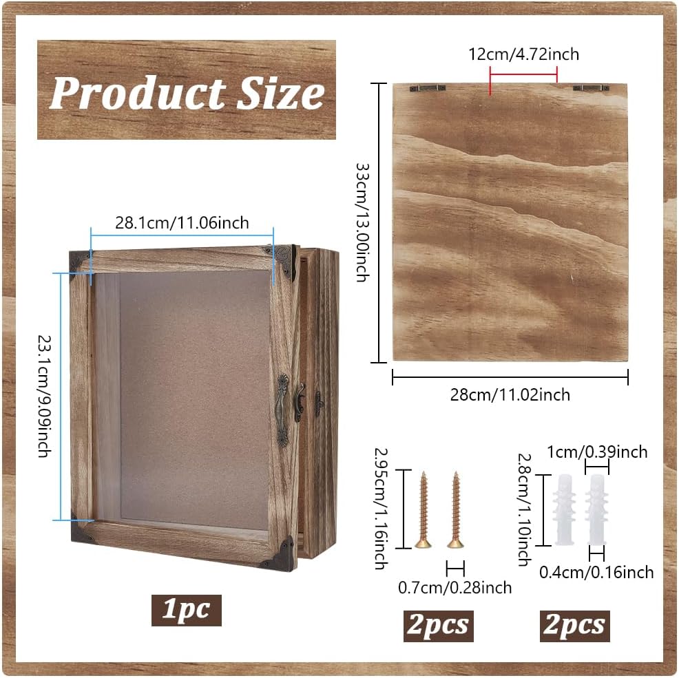 NBEADS 3D Bilderrahmen Holz Shadow Box, Tiefe 12cm Kiefern Ausstellungsgehäuse Mit Acryl Sichtfenste
