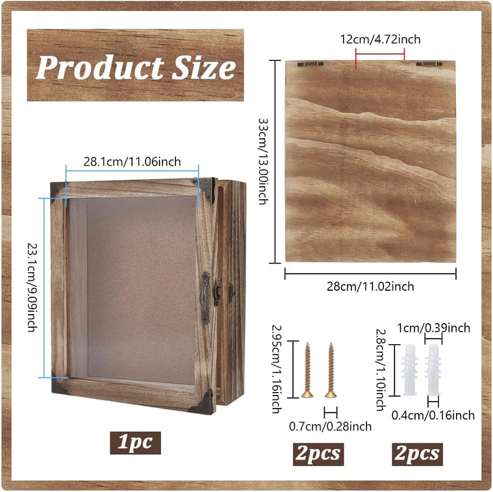 NBEADS 3D Bilderrahmen Holz Shadow Box, Tiefe 12cm Kiefern Ausstellungsgehäuse Mit Acryl Sichtfenste