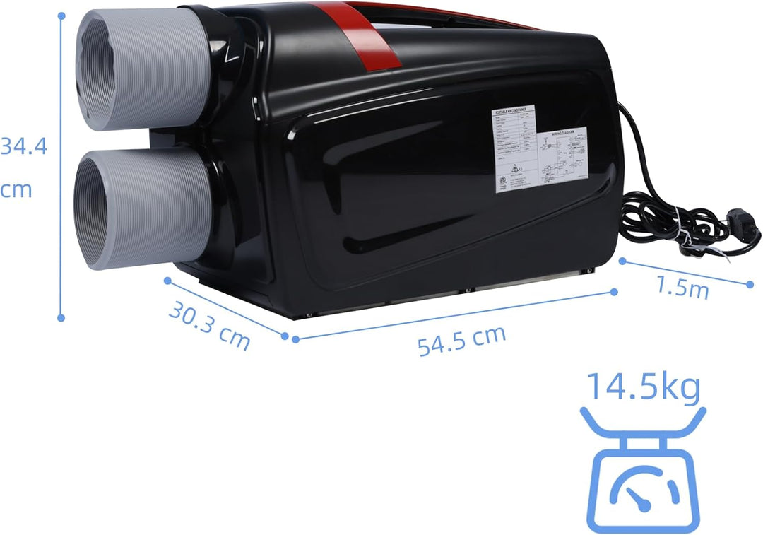 Mobile Klimaanlage mit 3500BTU, Schnelle Kühlung 3 in 1 Luftkühler mit Abluftschlauch - Kühlung, Ven