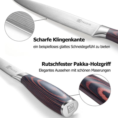 PAUDIN Fleischmesser Kochmesser, Klingenlänge 20 cm Küchenmesser Messer Chefmesser Allzweckmesser, U