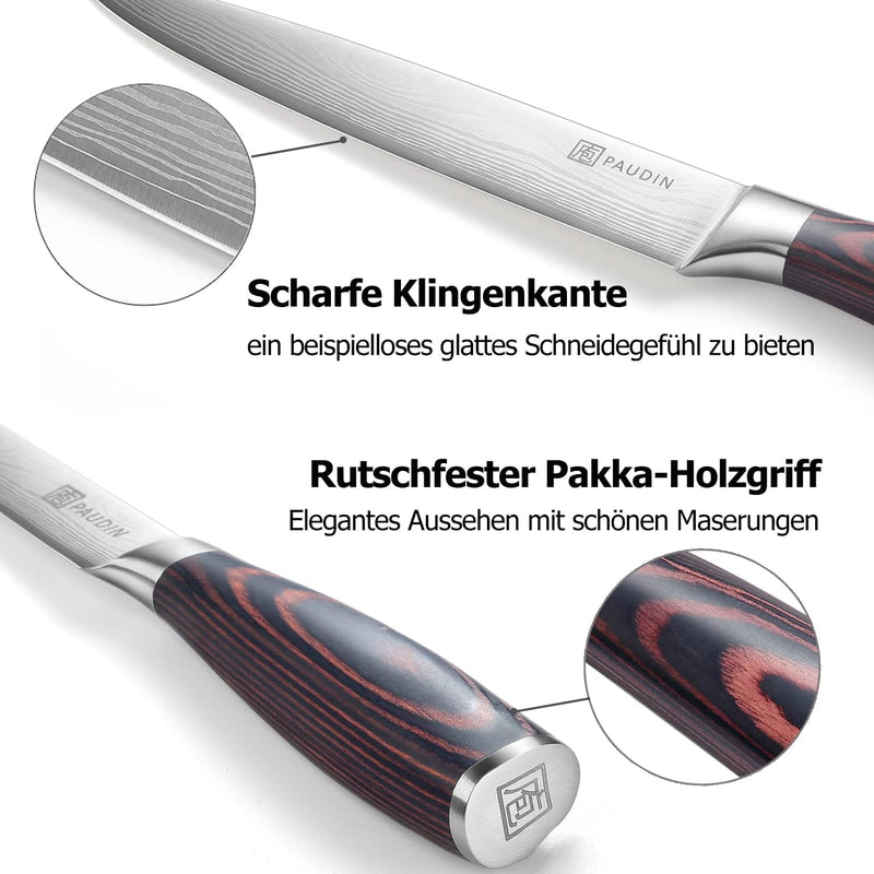 PAUDIN Fleischmesser Kochmesser, Klingenlänge 20 cm Küchenmesser Messer Chefmesser Allzweckmesser, U