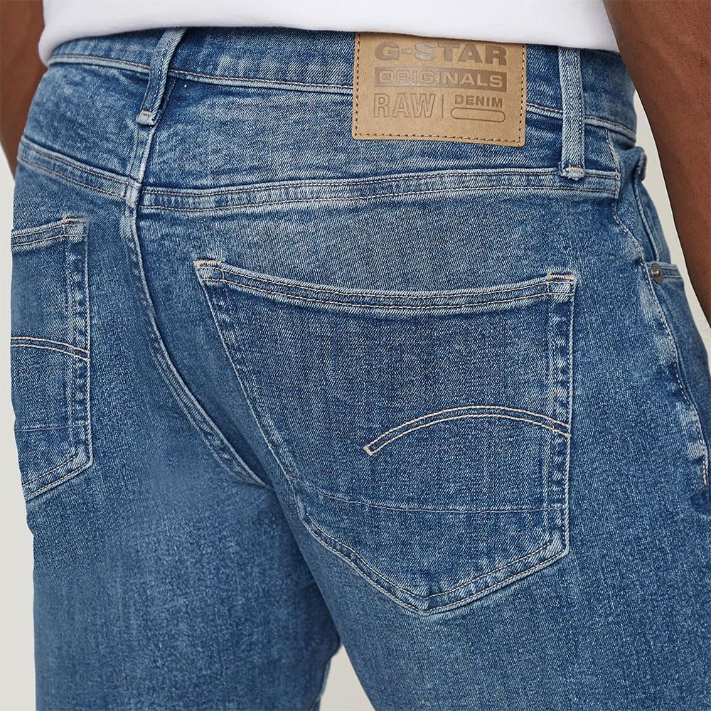 G-STAR Herren 3301 Slim Denim Shorts 28W Blau (Faded Summer Sky D10481-d634-h096), 28W Blau (Faded S