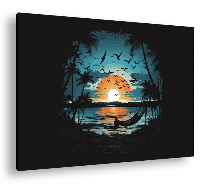 deyoli Sonnenuntergang an Südinsel Format: 100x70 cm als Leinwandbild, Motiv fertig gerahmt auf Echt