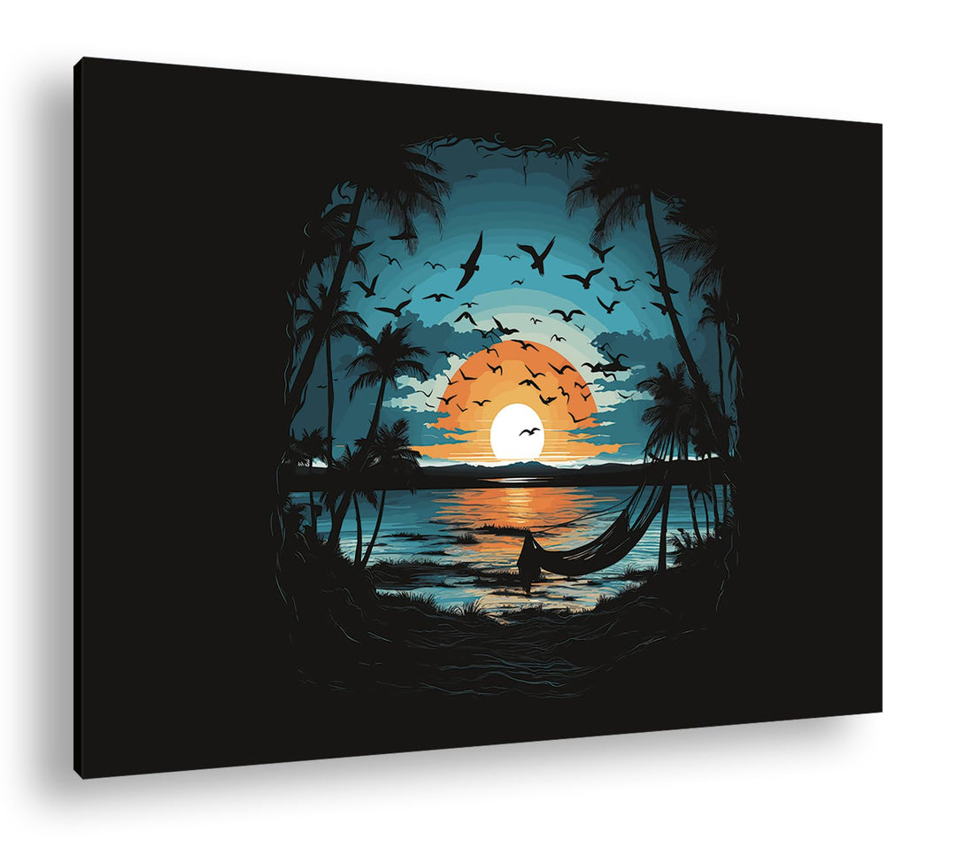 deyoli Sonnenuntergang an Südinsel Format: 60x40 cm als Leinwandbild, Motiv fertig gerahmt auf Echth