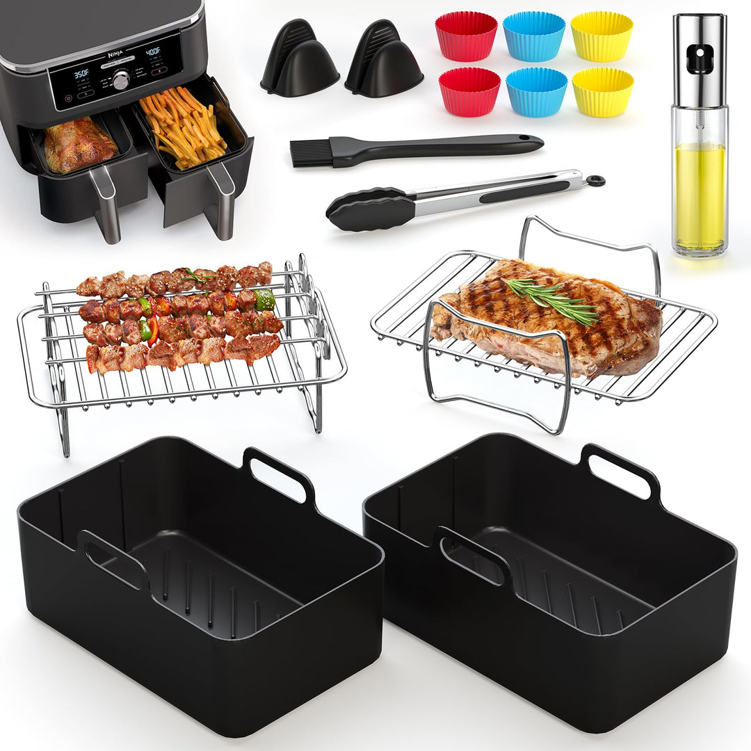 ROMANVIC Ninja Heissluftfritteuse Zubehör,Ninja Airfryer Zubehör für Ninja Foodi Max Dual Zone AF400
