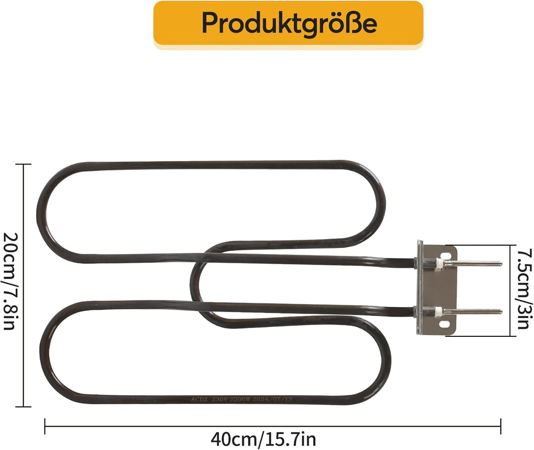 Gemsaya Ersatzteil Heizelemen 80342 80343 65620 für Weber Elektrogrill, 2200W 230V Grill Heizelement
