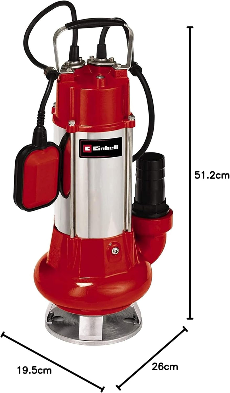 Einhell Schmutzwasserpumpe GC-DP 1340 G (1300W, Ø40mm Fremdkörper, 23.000L/h Förderleistung, Schwimm