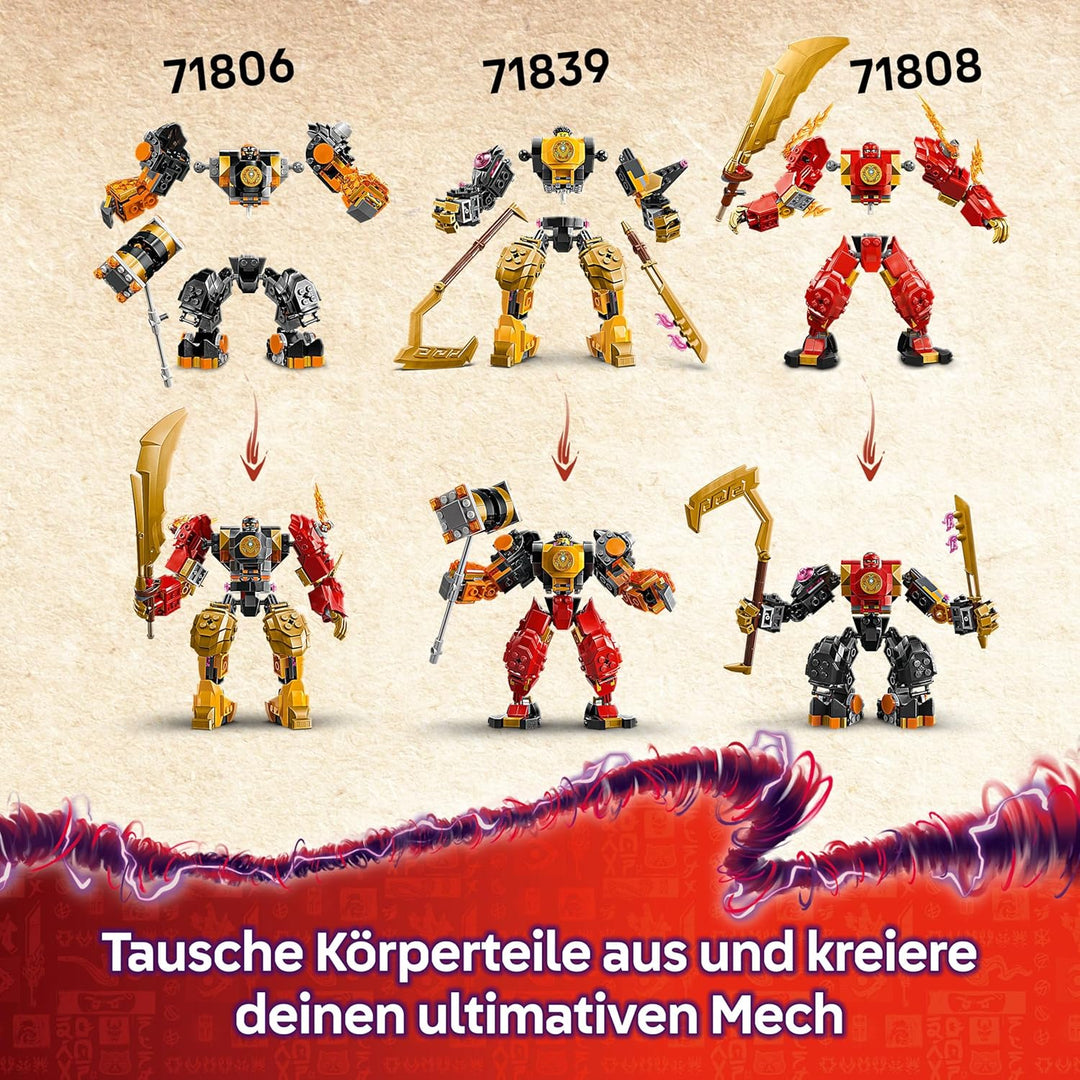 LEGO NINJAGO Arins Spinjitzumech - Ninja-Spielset mit beweglicher Mech Figur, 2 Minifiguren und Baby