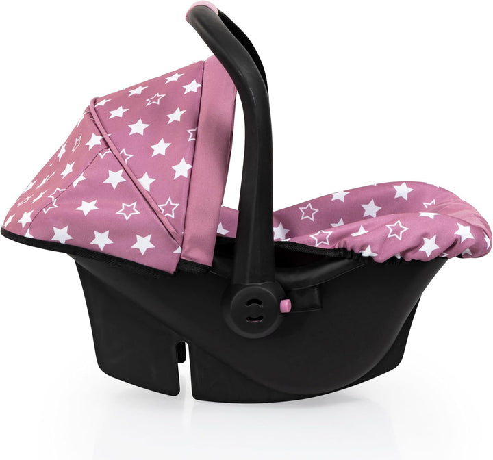 Bayer Design 67976AB Puppenautositz, Sitz für Puppen, mit Dach, verstellbarem Griff, Gurt, für Puppe