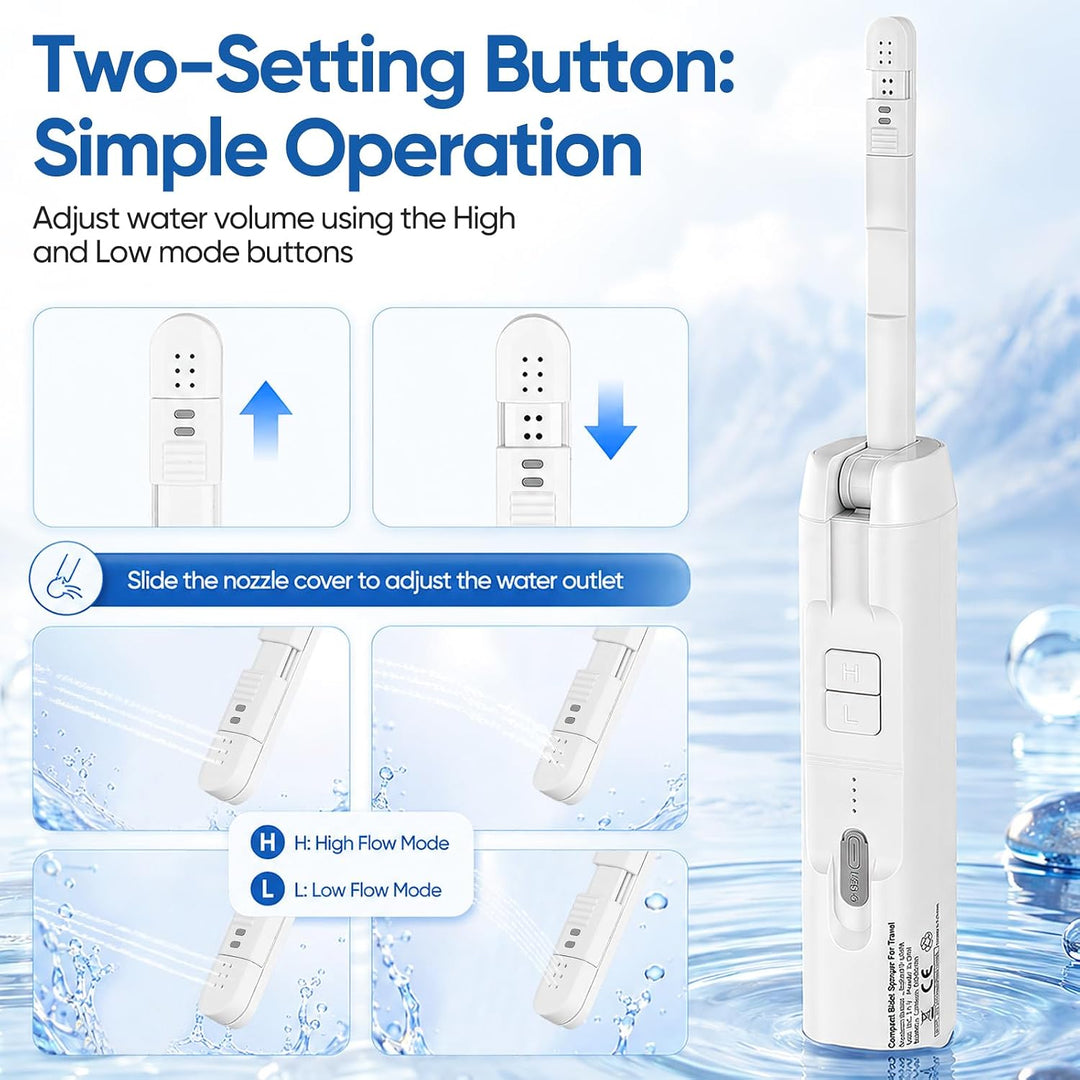Tragbarer Bidet, 2,5L Elektrische Po Dusche mit 2 Druckstufen, Bidet Po Dusche mit 1600mAh Akku IPX6