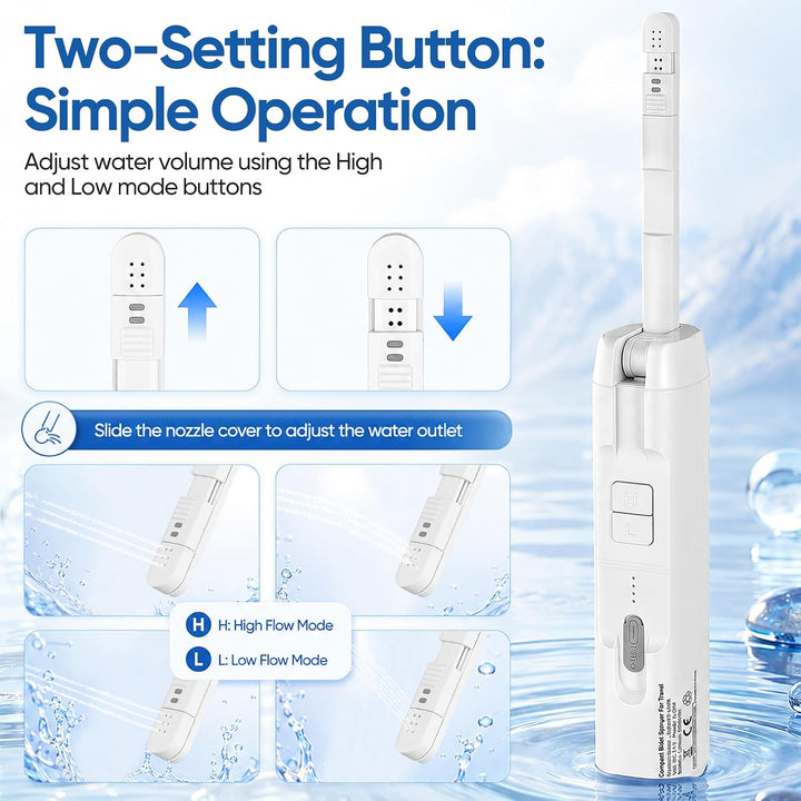Tragbarer Bidet, 2,5L Elektrische Po Dusche mit 2 Druckstufen, Bidet Po Dusche mit 1600mAh Akku IPX6