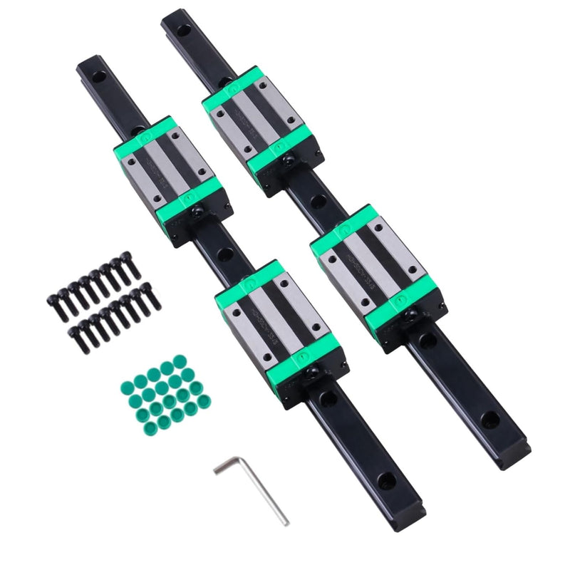 BEVDICNC HGR20 600mm Linearschiene Schwarz 2 Stück Linearführung mit 4 Stück HGH20CA Schlittenschieb