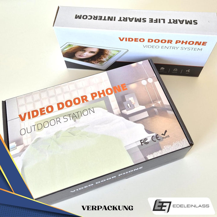 2-Draht Video Türsprechanlage mit Türöffner & Klingel, Videoklingel, Full-HD Kamera 170° Weitwinkel,