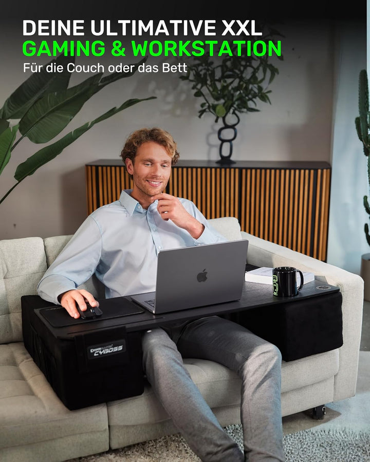 Couchmaster CYBOSS, ergonomischer Laptoptisch für Couch, Sofa und Bett, extra breiter Laptop Tisch f