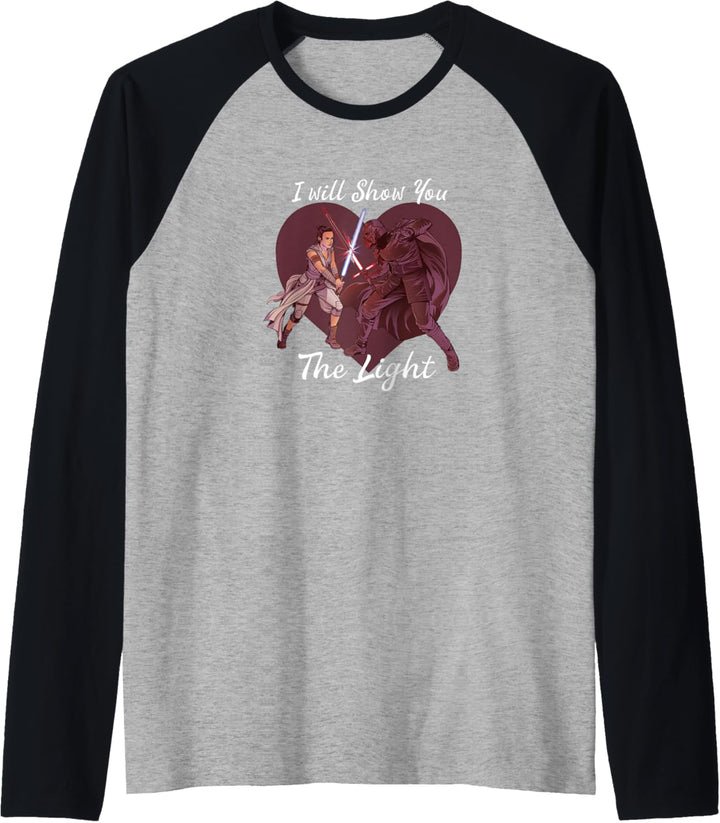 Star Wars Kylo Ren & Rey Show You The Light Valentine's Day Raglan